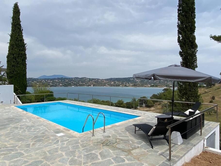 Retreat Villa By The Sea With Pool In Porto Heli Bagian luar foto